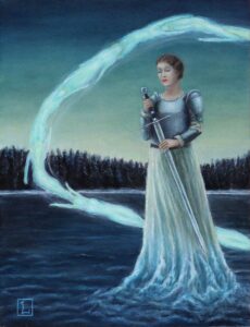 "Guardian of Avalon" 9x12 Oil on wood. $400